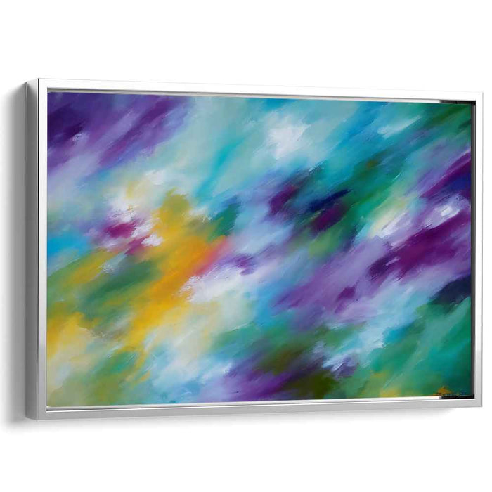 Nebula Emotions: Abstract Expressionist Blue and Purple Canvas Art Print
