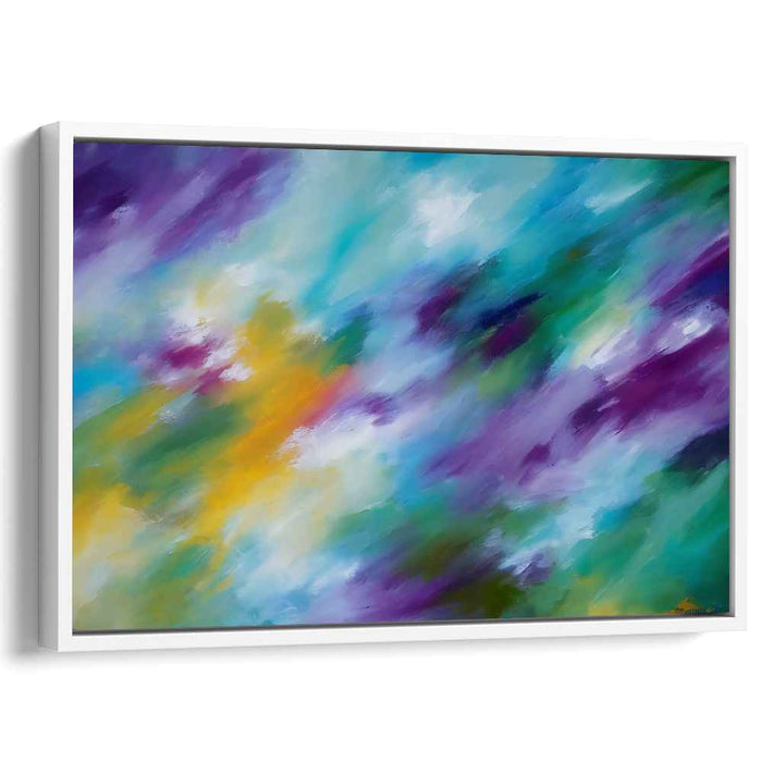 Nebula Emotions: Abstract Expressionist Blue and Purple Canvas Art Print
