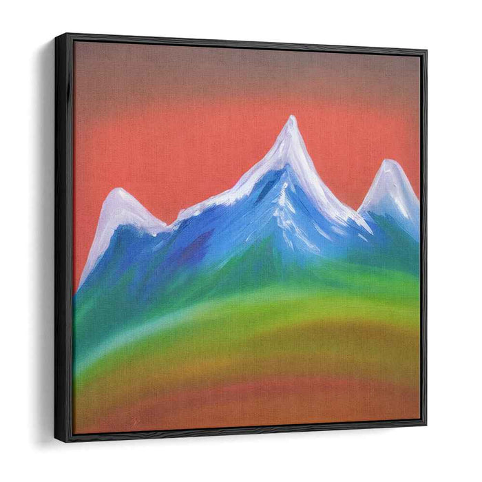 Peak Abstract Terrain: Vibrant Abstract Mountain Landscape Canvas Art