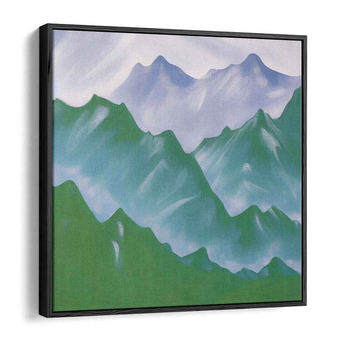 Tranquil Waterscapes Symphony: Tranquil Green and Blue Landscape Canvas Art Print