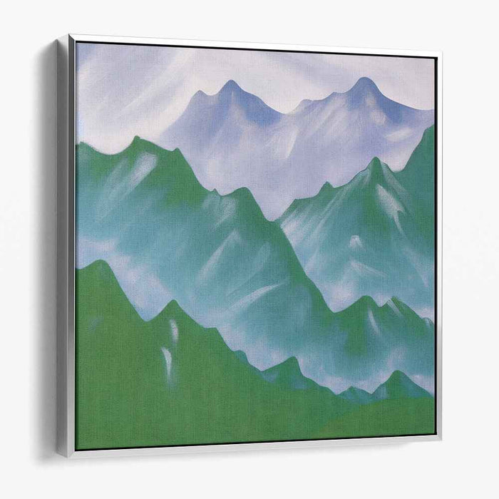 Tranquil Waterscapes Symphony: Tranquil Green and Blue Landscape Canvas Art Print