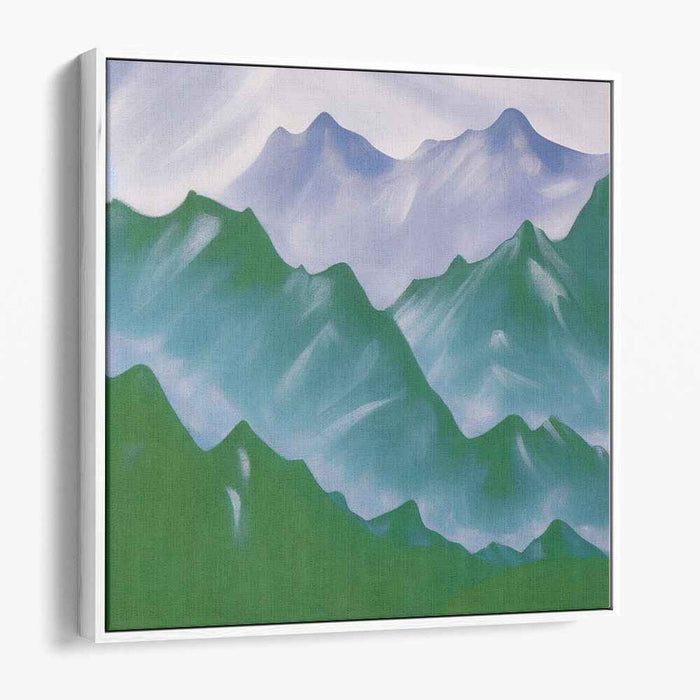 Tranquil Waterscapes Symphony: Tranquil Green and Blue Landscape Canvas Art Print