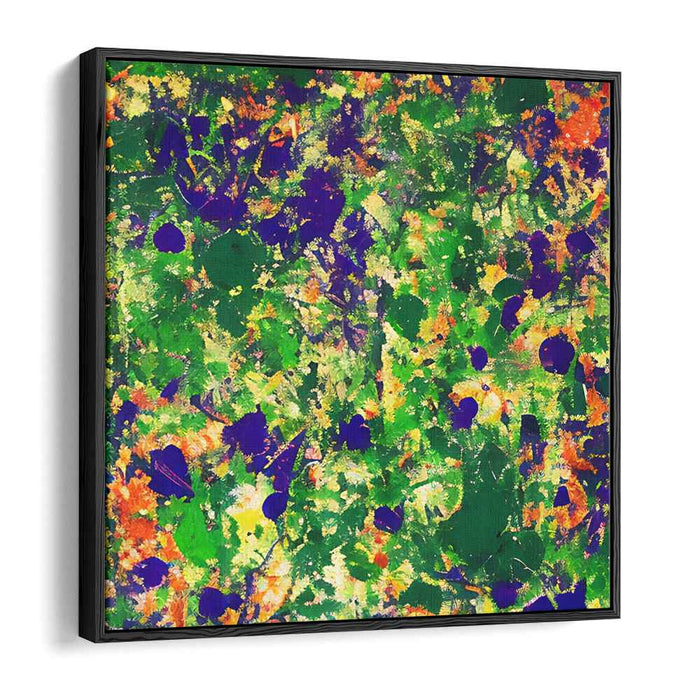 Verdant Melodic Abstraction: Abstract Expressionist Symphony in Green Canvas Art Print