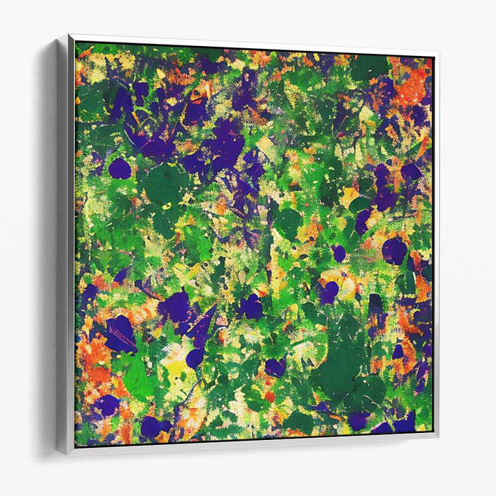 Verdant Melodic Abstraction: Abstract Expressionist Symphony in Green Canvas Art Print