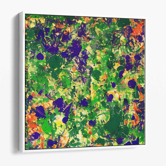 Verdant Melodic Abstraction: Abstract Expressionist Symphony in Green Canvas Art Print