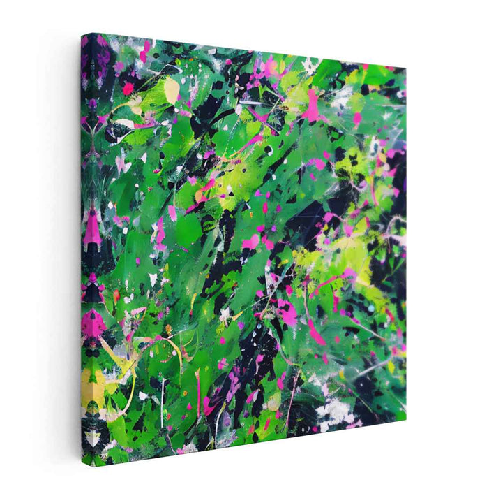 Color Explosion Dance: Abstract Expressionist Splatter Canvas Art