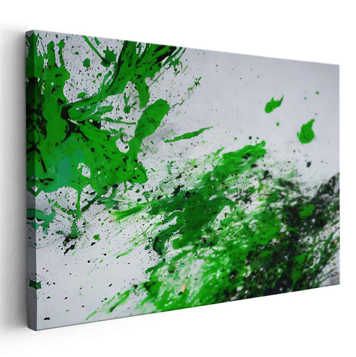 Verdant Explosion: Abstract Expressionist Green Canvas Art Print