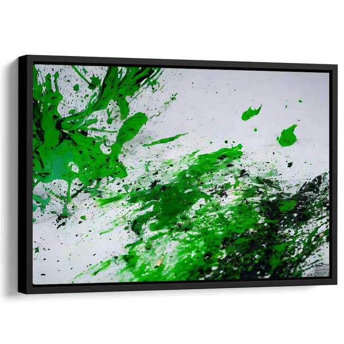 Verdant Explosion: Abstract Expressionist Green Canvas Art Print