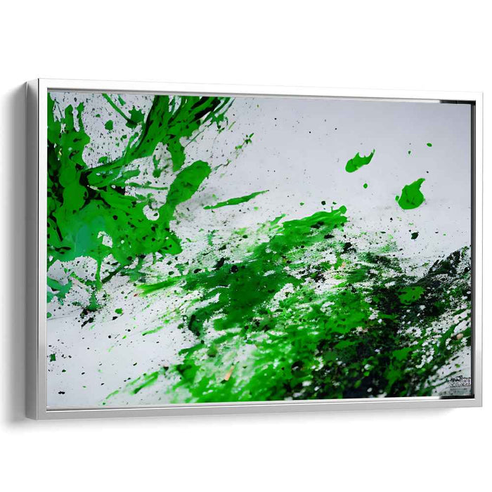 Verdant Explosion: Abstract Expressionist Green Canvas Art Print