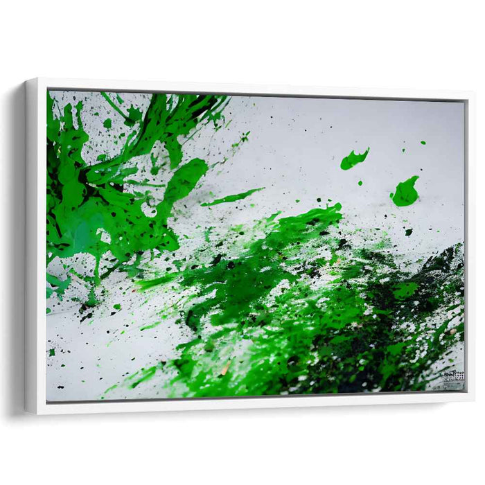 Verdant Explosion: Abstract Expressionist Green Canvas Art Print