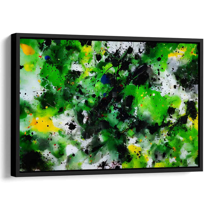 Lush Chaos: Abstract Expressionist Green Canvas Art Print