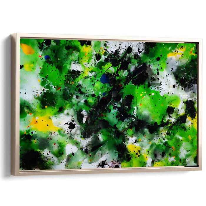 Lush Chaos: Abstract Expressionist Green Canvas Art Print