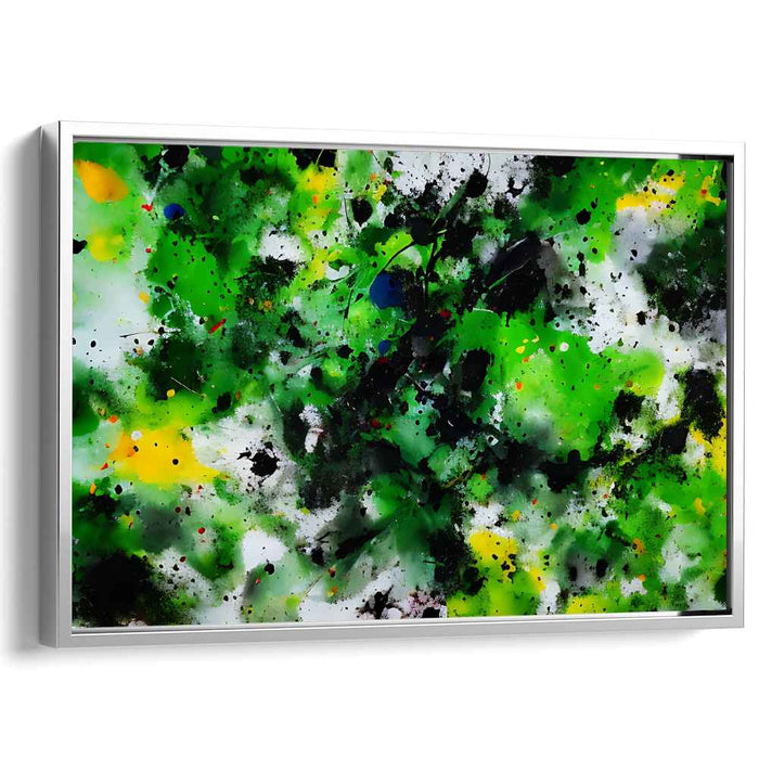 Lush Chaos: Abstract Expressionist Green Canvas Art Print