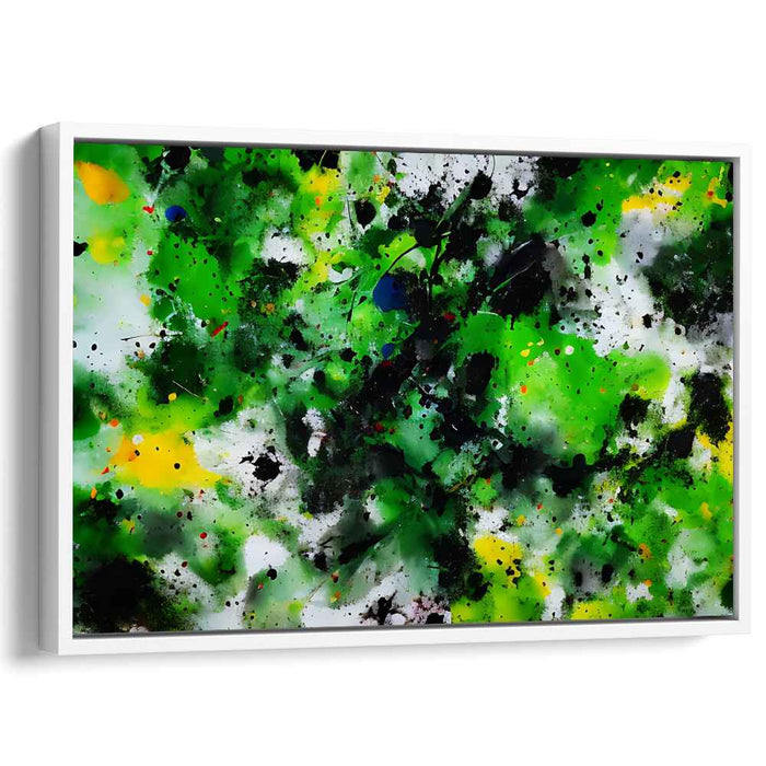 Lush Chaos: Abstract Expressionist Green Canvas Art Print