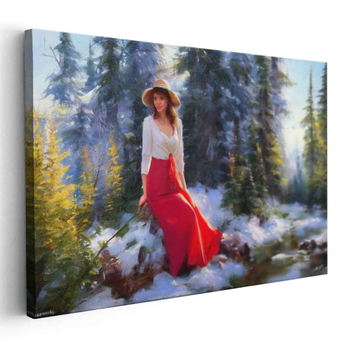 Silent Woods Portrait: A Serene Forest Portrait Canvas Art