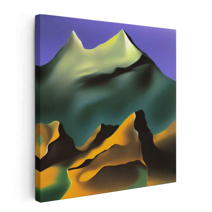 Cascading Peaks of the Mind: Surrealist Mountain Landscape Canvas Art