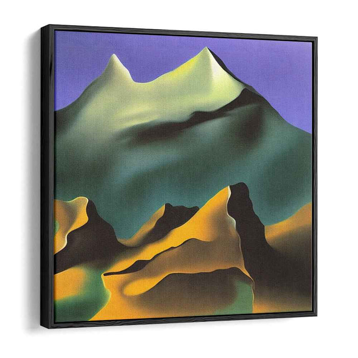 Cascading Peaks of the Mind: Surrealist Mountain Landscape Canvas Art