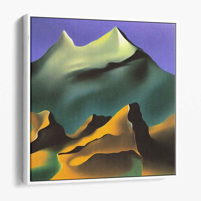 Cascading Peaks of the Mind: Surrealist Mountain Landscape Canvas Art