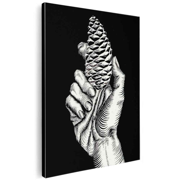 Hand with Fir Cone (1921) by M.C. Escher