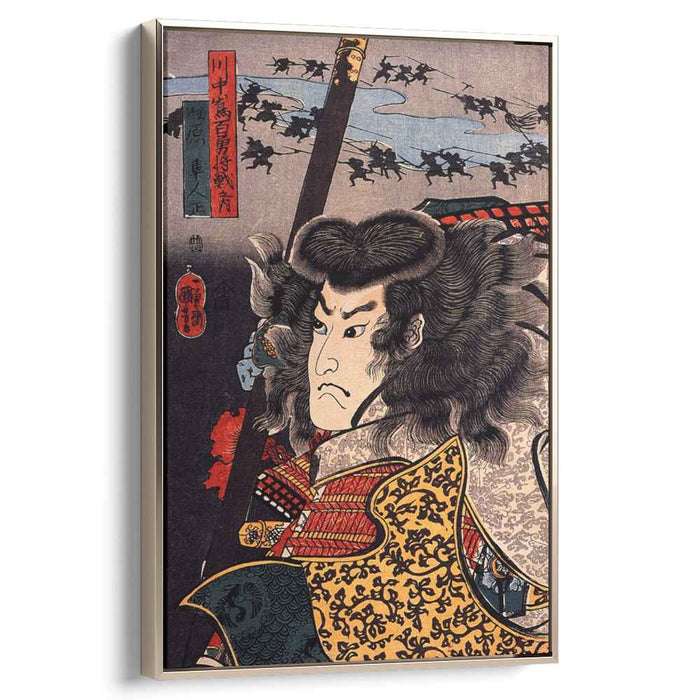 Hara Hayato no Sho holding a spear by Utagawa Kuniyoshi