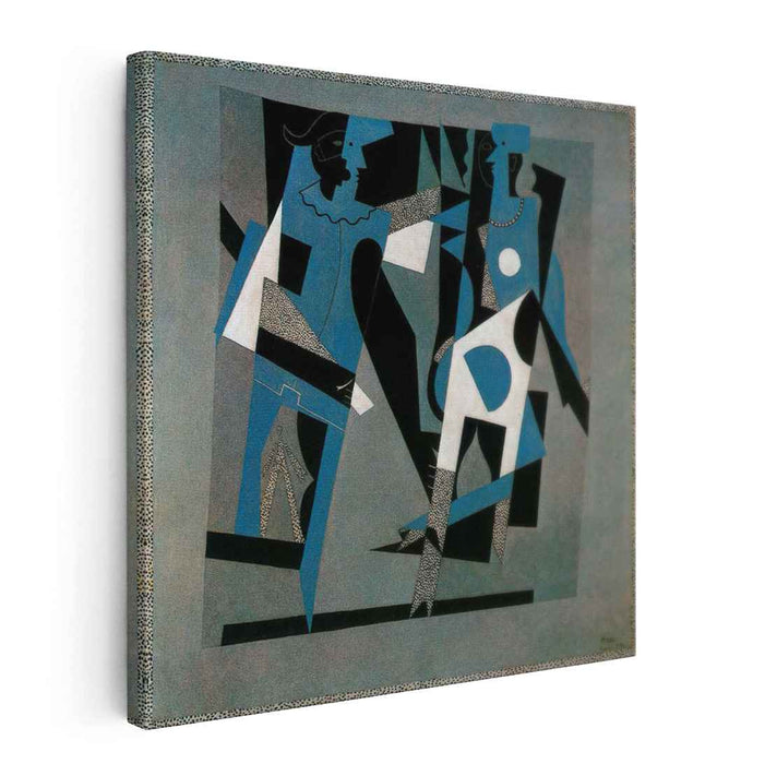 Harlequin and woman with necklace (1917) by Pablo Picasso