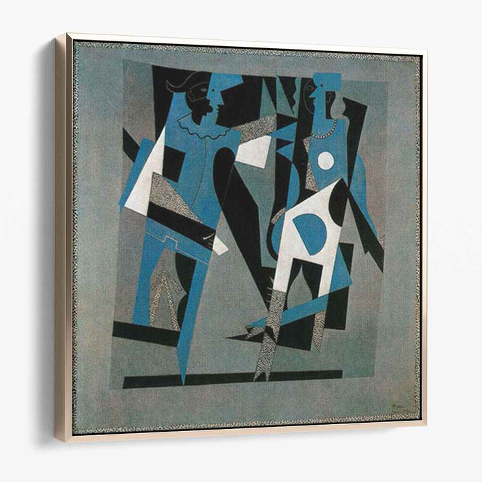 Harlequin and woman with necklace (1917) by Pablo Picasso