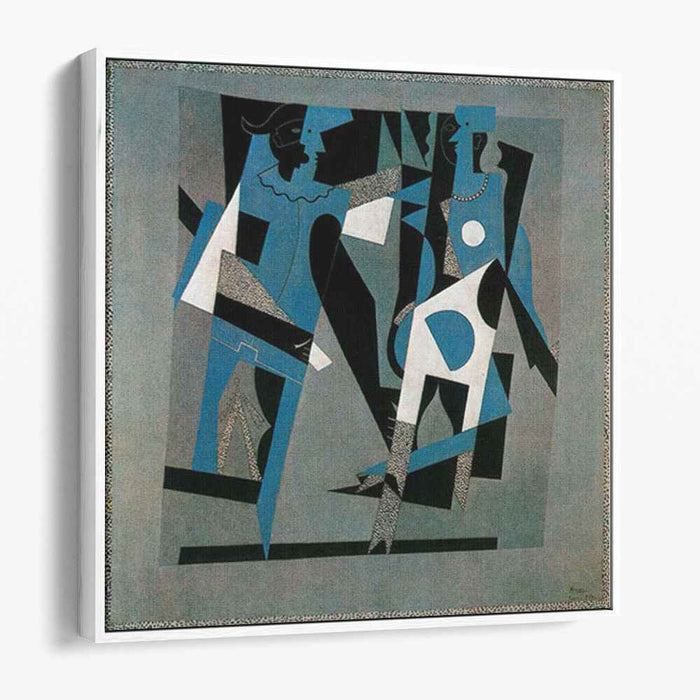 Harlequin and woman with necklace (1917) by Pablo Picasso