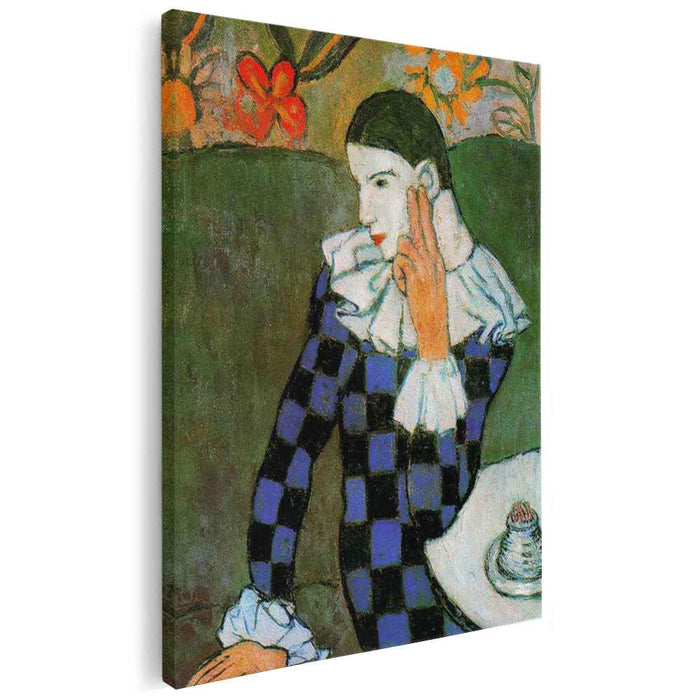 Harlequin leaning (1901) by Pablo Picasso