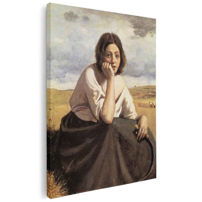 Harvester Holding Her Sickle (1838) by Camille Corot