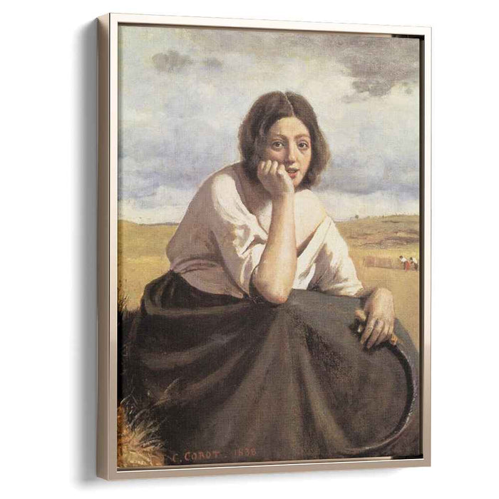 Harvester Holding Her Sickle (1838) by Camille Corot