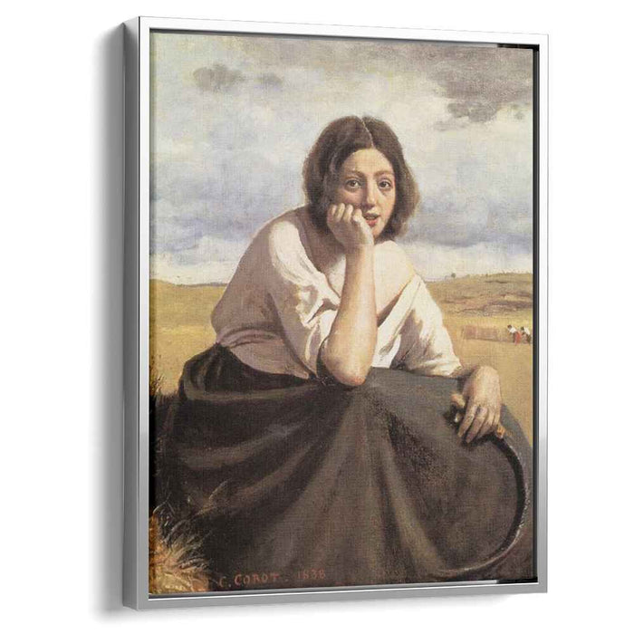 Harvester Holding Her Sickle (1838) by Camille Corot