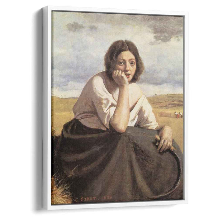 Harvester Holding Her Sickle (1838) by Camille Corot