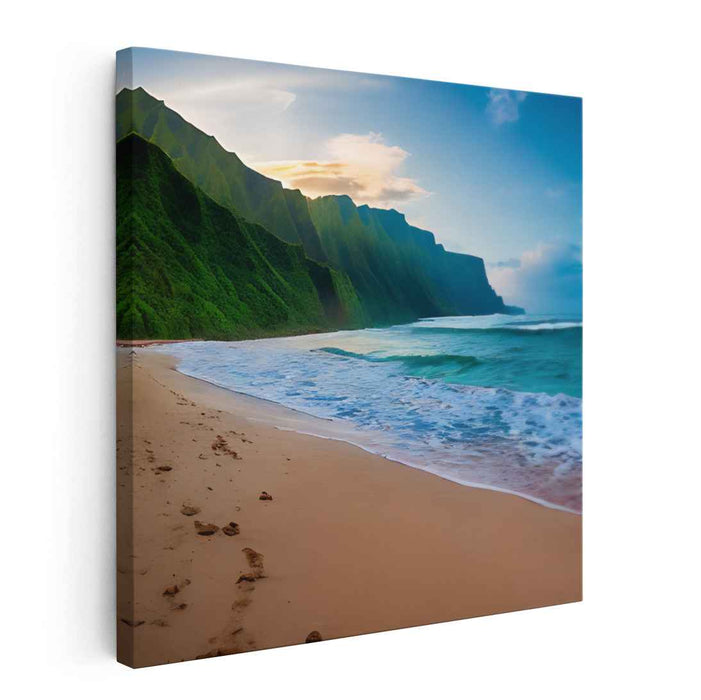 Authentic Earthy Impressions: Realistic Landscape Canvas Art Print