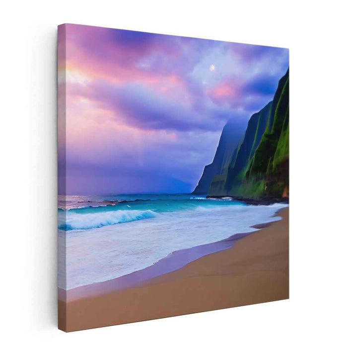 Iridescent Oceans: Luminous Seascape Canvas Art