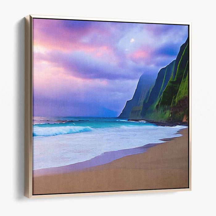 Iridescent Oceans: Luminous Seascape Canvas Art