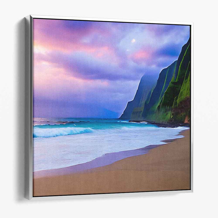 Iridescent Oceans: Luminous Seascape Canvas Art