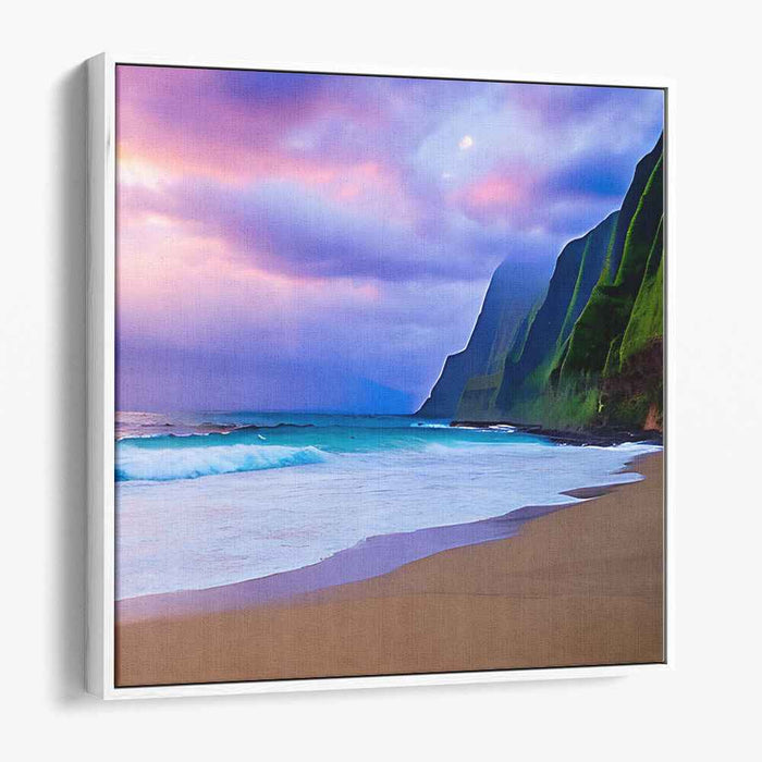 Iridescent Oceans: Luminous Seascape Canvas Art