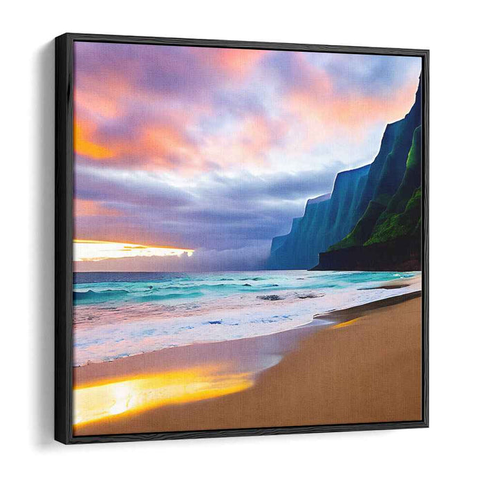 Majestic Sunset Cliffs: Surreal Coastal Landscape Canvas Art