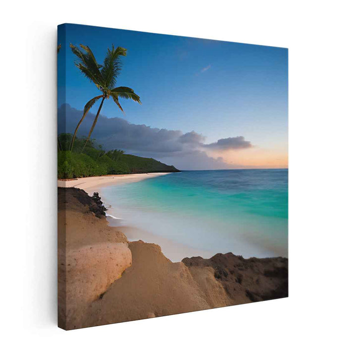 Zen Paradise: Tranquil Tropical Beach Canvas Art Print