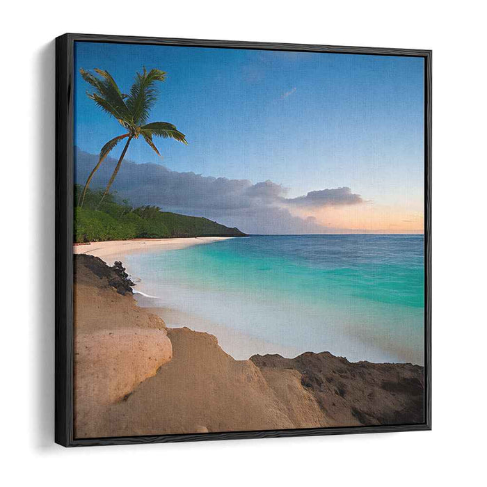 Zen Paradise: Tranquil Tropical Beach Canvas Art Print
