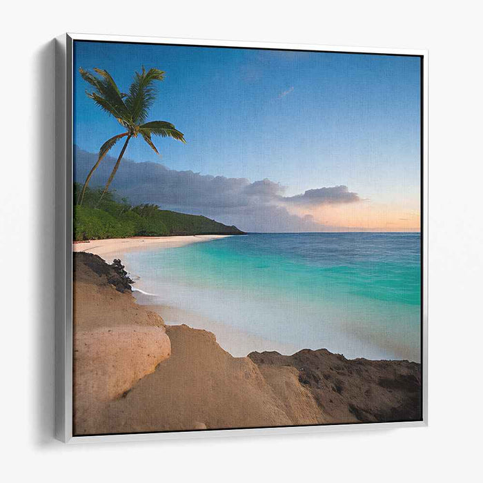 Zen Paradise: Tranquil Tropical Beach Canvas Art Print