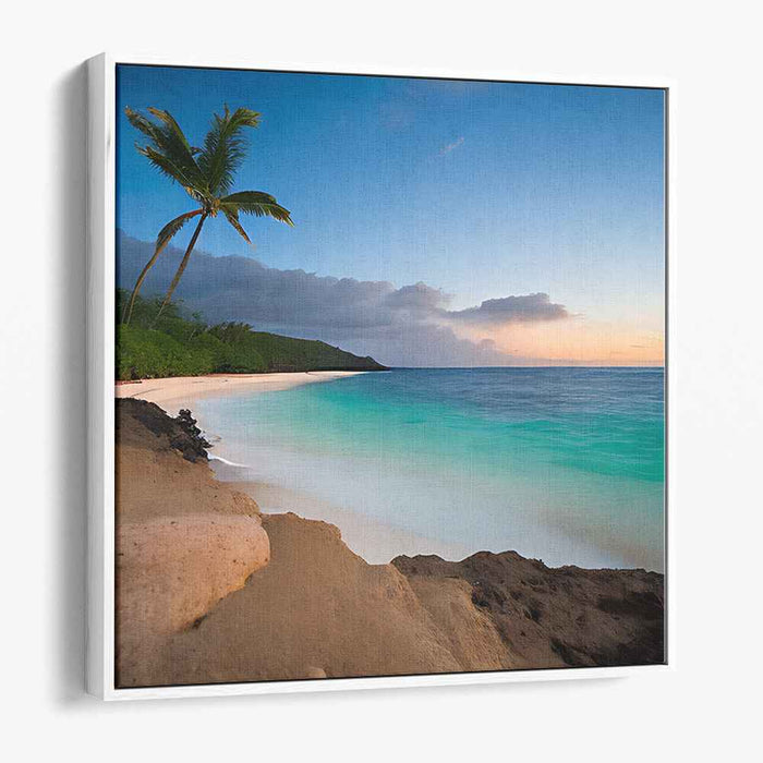 Zen Paradise: Tranquil Tropical Beach Canvas Art Print
