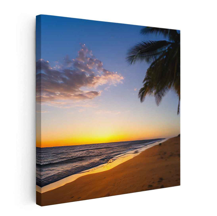 Coconut Cove Escape: Tropical Beach Paradise Canvas Art