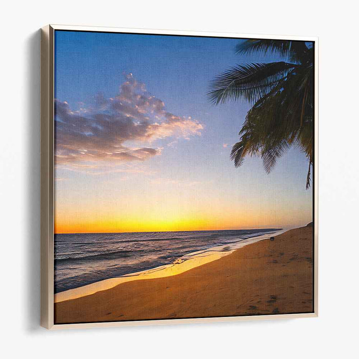 Coconut Cove Escape: Tropical Beach Paradise Canvas Art