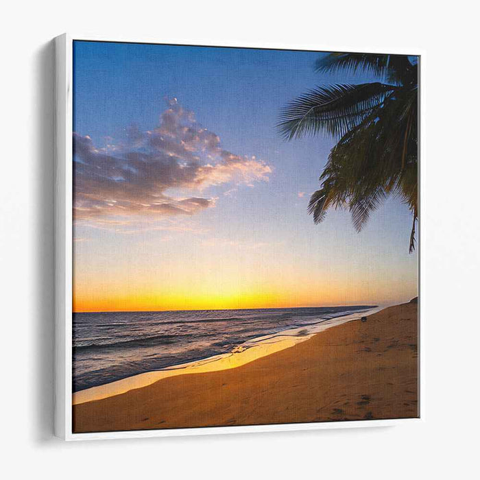 Coconut Cove Escape: Tropical Beach Paradise Canvas Art