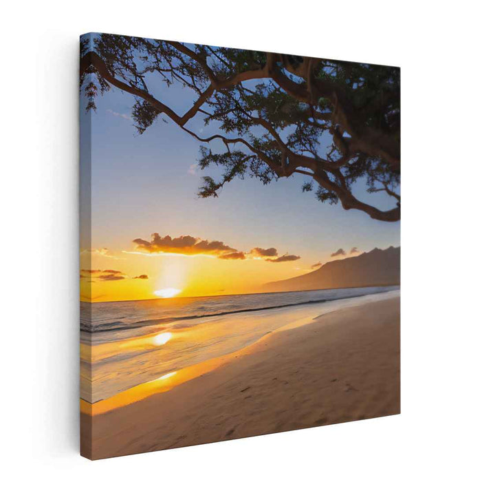 Sunset Serenade on Canvas: Sunset Beach Canvas Art Print