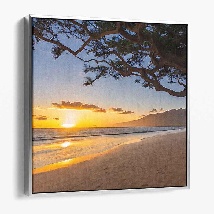Sunset Serenade on Canvas: Sunset Beach Canvas Art Print