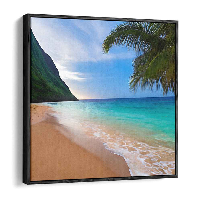Tropic Breeze Haven: Serene Tropical Beach Canvas Art Print