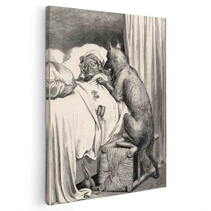 He sprang unpon the old woman and ate her up by Gustave Dore