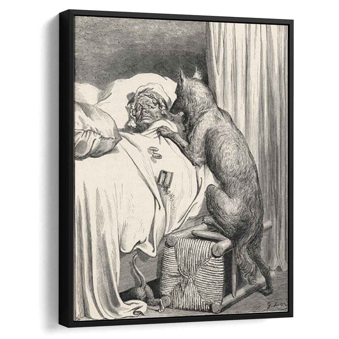 He sprang unpon the old woman and ate her up by Gustave Dore